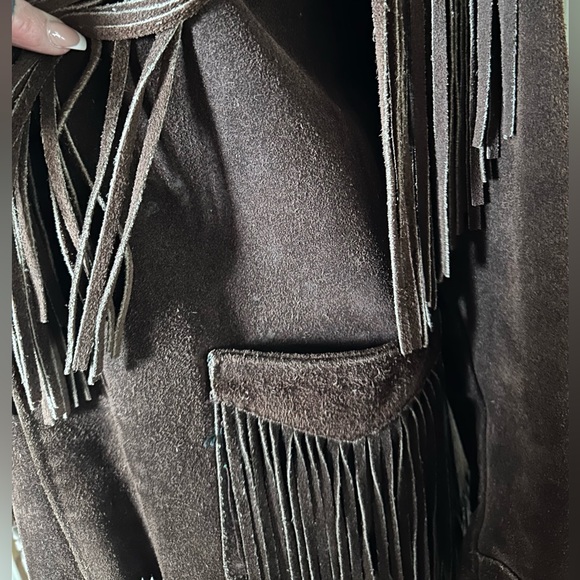 1970s Joo-Kay Chocolate Suede Fringe Leather Jacket - Picture 5 of 10